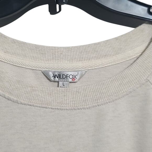 Wildfox Leopard Print Lips Oversized Sweatshirt Womens L Gray Pullover - Picture 3 of 4